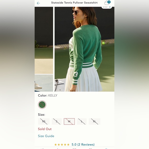 Stateside NWT Cotton/Cashmere Sz M (runs a bit small) Tennis Sweater, classic - Picture 11 of 15